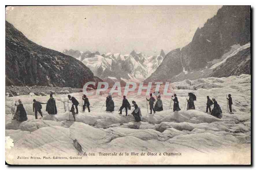 CPA Traversee de la Mer de Glace a Chamonix