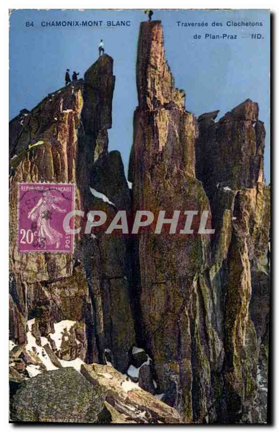 CPA Chamonix Mont Blanc Traversee des Clochetins de Plan Prz