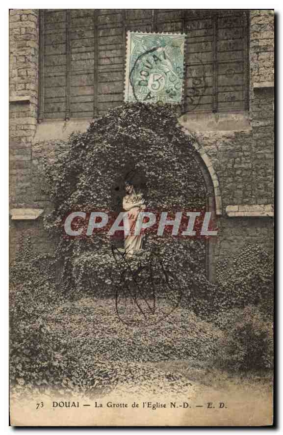 CPA Douai La Grotte de l'Eglise N D