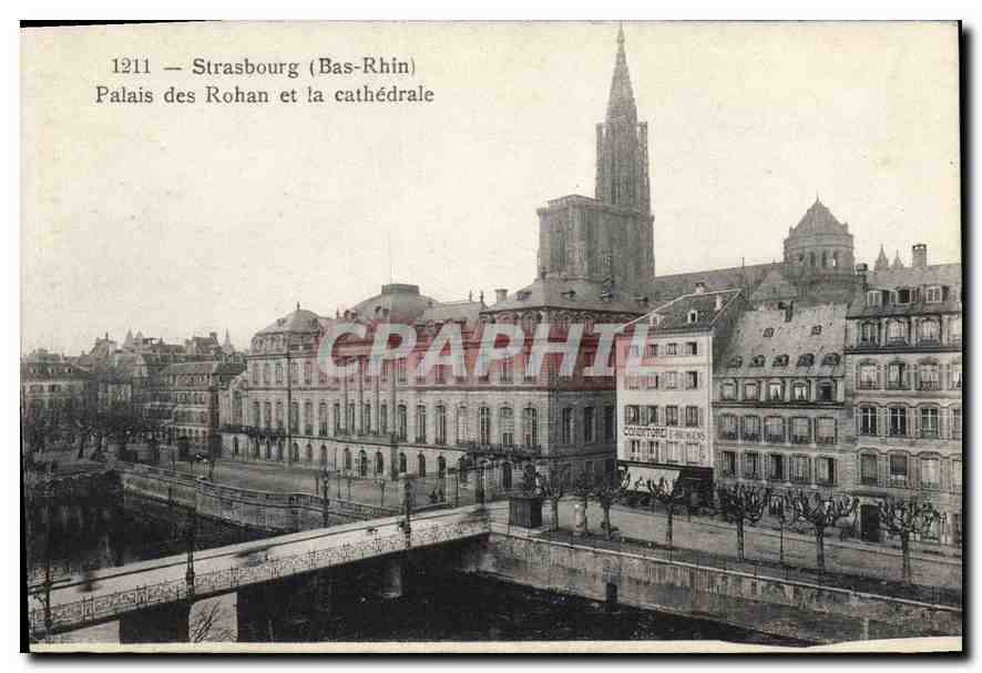CPA Strasbourg (Bas Rhin) Palais des Rohan et la cathedrale