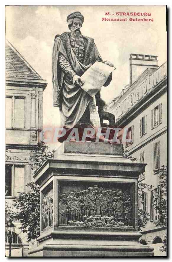 CPA Strasbourg Monument Gutenberg
