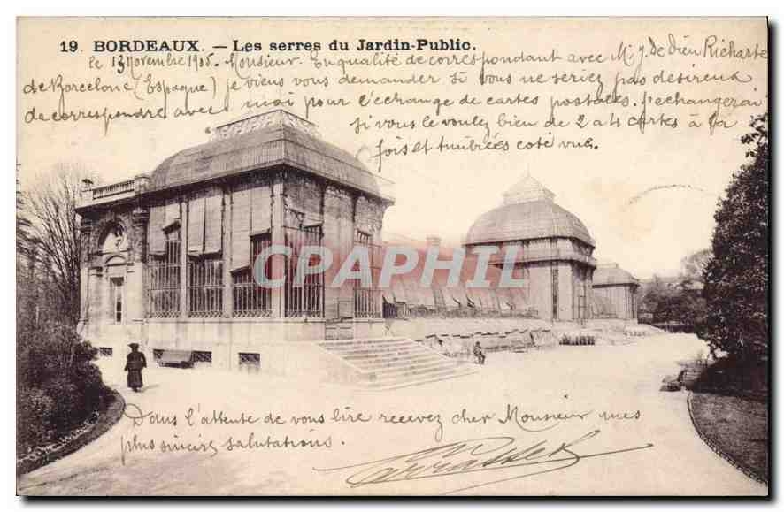 CPA Bordeaux Les Serres du Jardins Publics