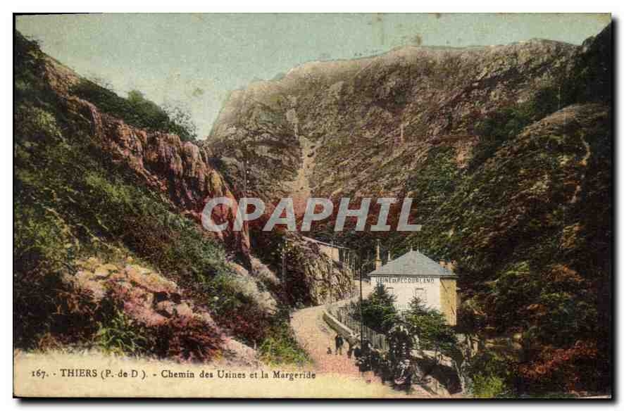 CPA Thiers (P de D) Chemin des Usines et la Margeride