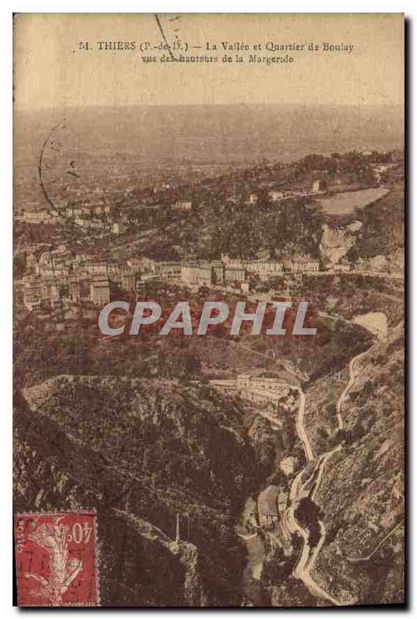 CPA Thiers (P de D) La Vallee et Quartiet de Boulay vue des hauteurs de la Margeride