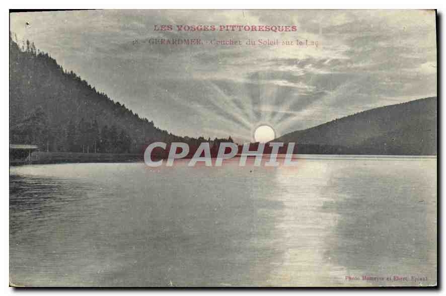 CPA les Vosges Pittoresques Gerardmer Coucher du Soleil sur le Lac