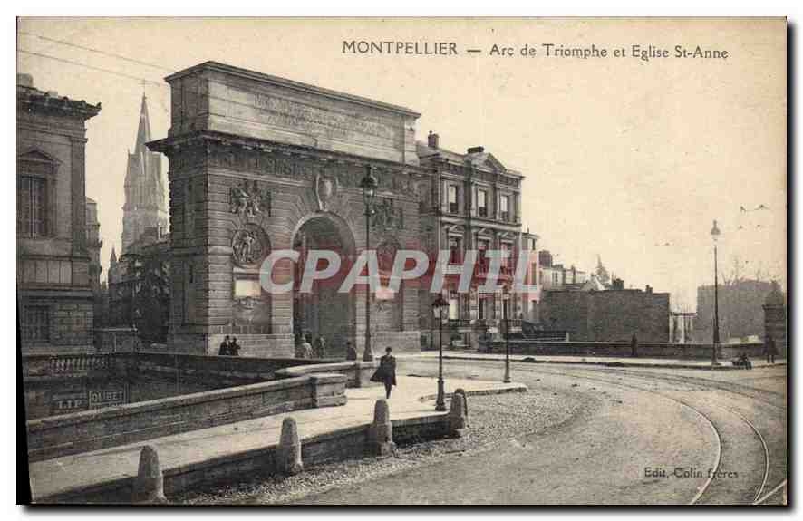 CPA Montpellier Arc de Triomphe et Eglise St Anne