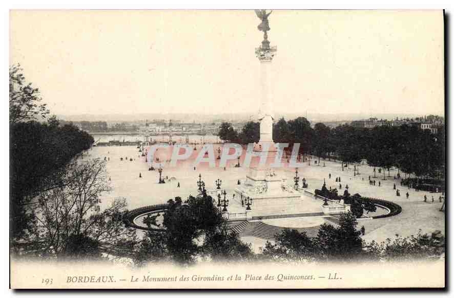 CPA Bordeaux Le Monument des Girondins et la Place des Quiconces