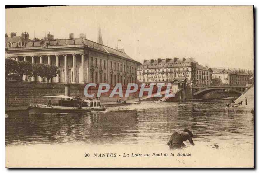 CPA Nantes La Loire au Pont de la Bourse