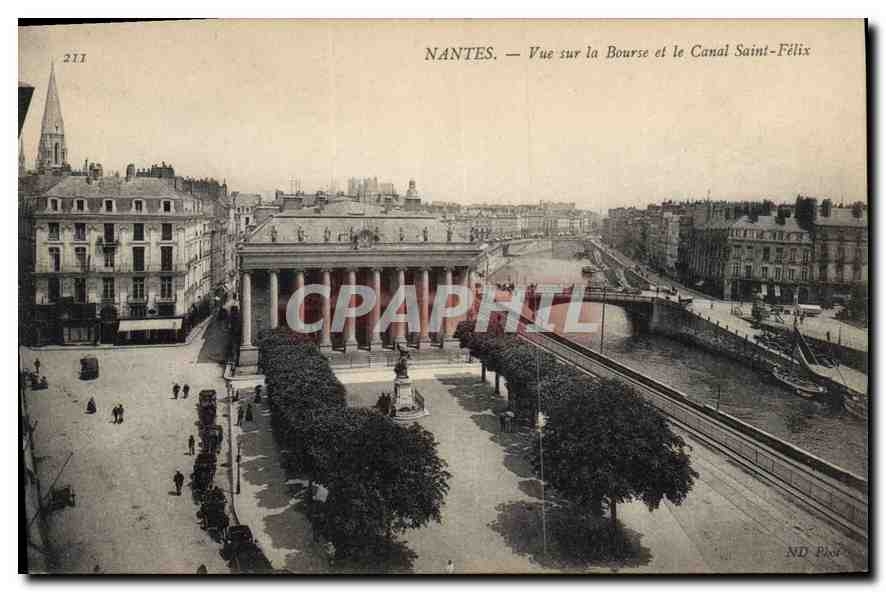 CPA Nantes Vue sur la Bourse et le Canal Saint Felix