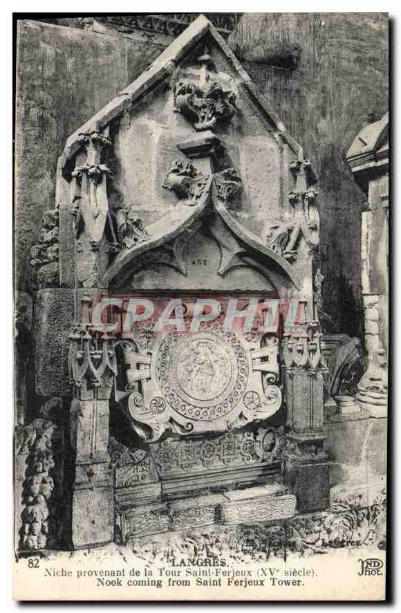 CPA Langres Niche provenant de la Tour Saint Ferjeux (XVe siecle)