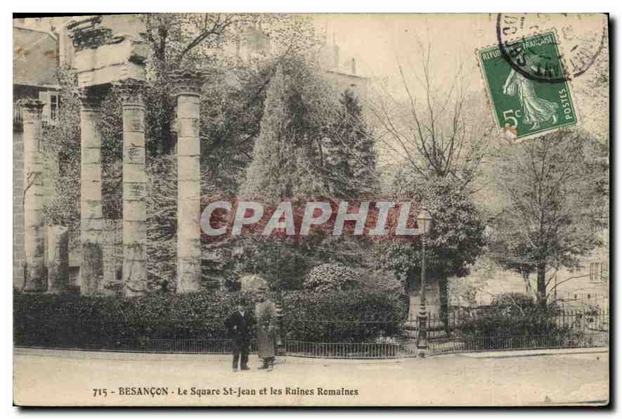 CPA Besancon Le Square St Jean et les Ruines Remaines