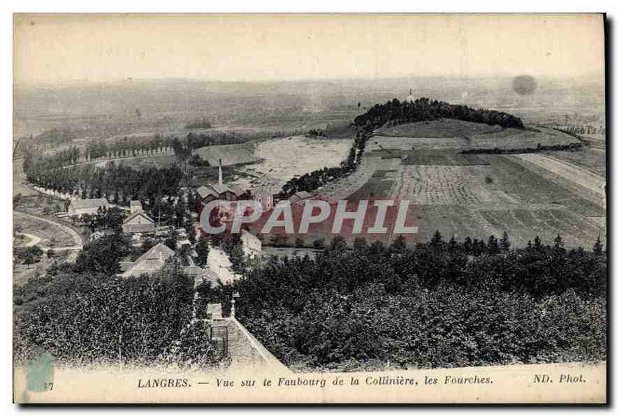 CPA Langres Vue sur le Faubourg de la Colliniere les Fourches