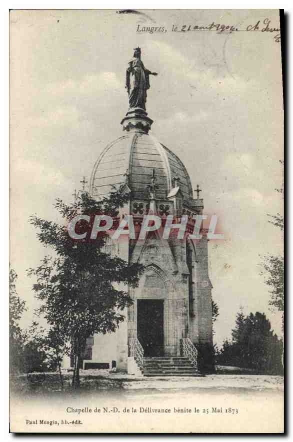 CPA Langres Chapelle de N D de la Delivrance benite le 25 mai 1873