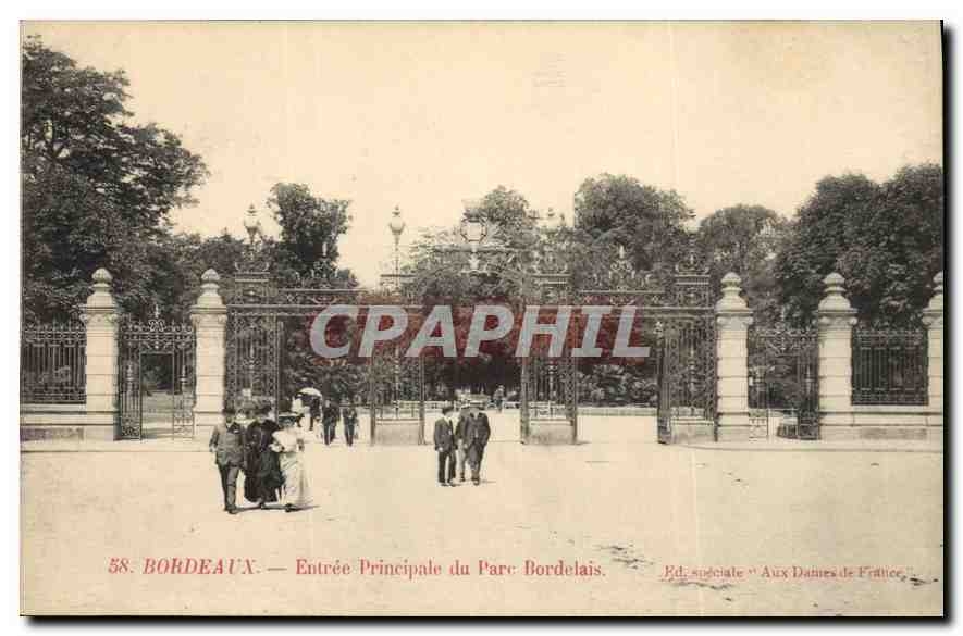 CPA Bordeaux Entree Principale du Parc Bordelais