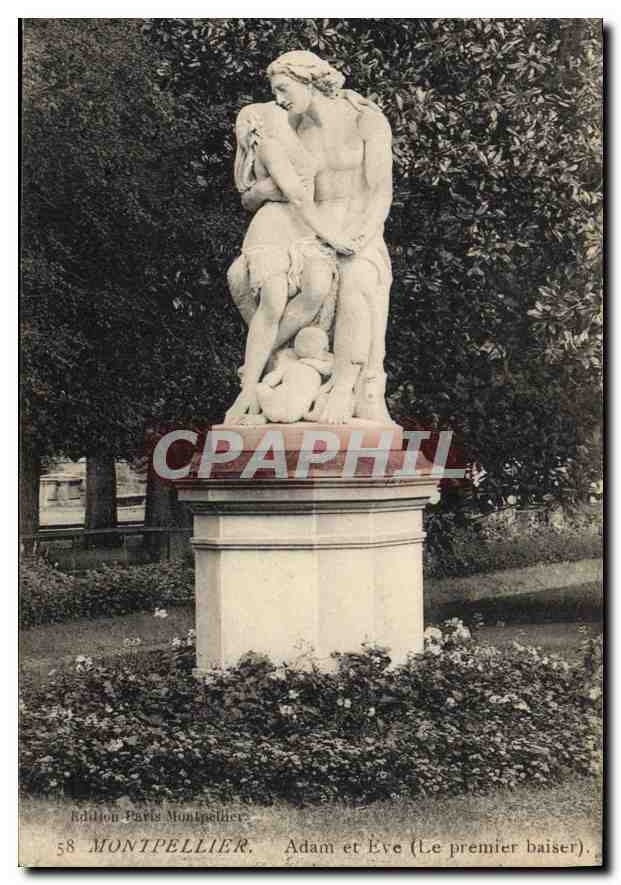 CPA Montpellier Adam et Eve (Le Premier baiser)