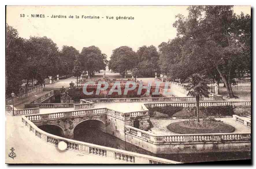 CPA Nimes Jardin de la Fontaine Vue generale