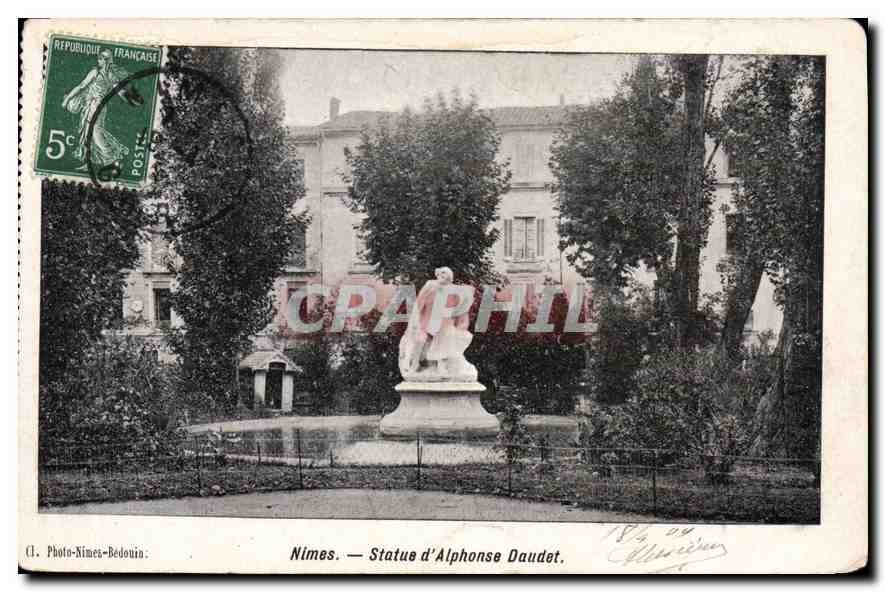 CPA Nimes Statue d'Alphonse Daudet