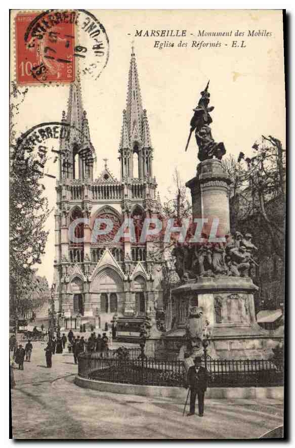 CPA Marseille Monument des Mobiles Eglise des Reformes