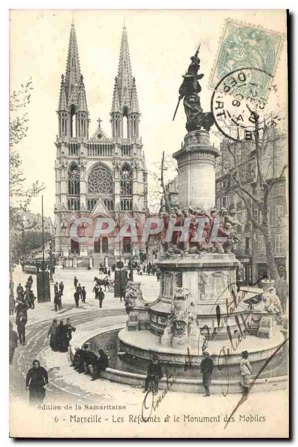 CPA Marseille Les Reformes et le Monument des Mobiles