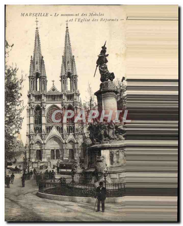 CPA Marseille Le Monument des Mobiles et l'Eglise de Reformes