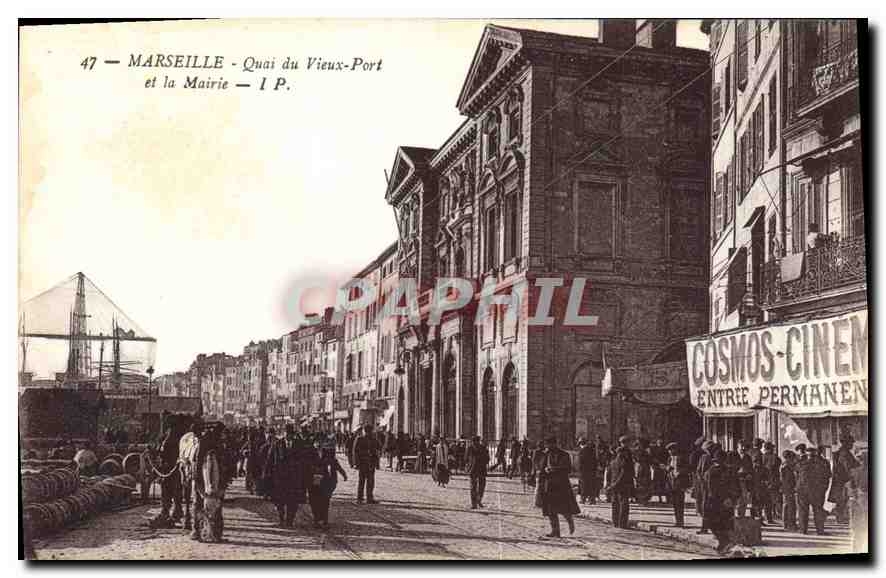 CPA Marseille Quai du Vieux Port et la Mairie