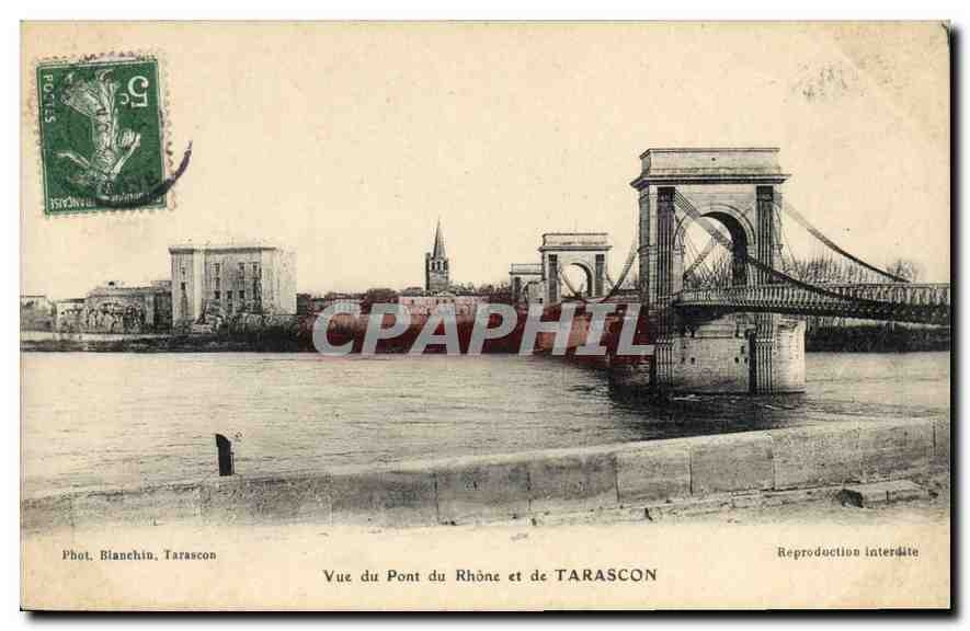 CPA Tarascon Vue du Pont du Rhone et de Tarascon