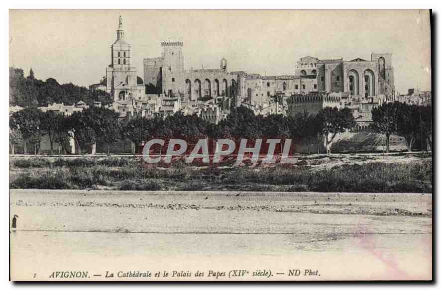CPA Avignon (Vaucluse) La Cathedrale et le Palais des Papes
