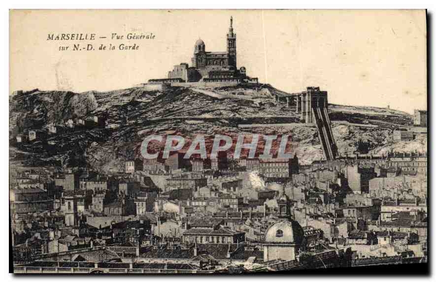 CPA Marseille vue generale sur N D de la Garde 