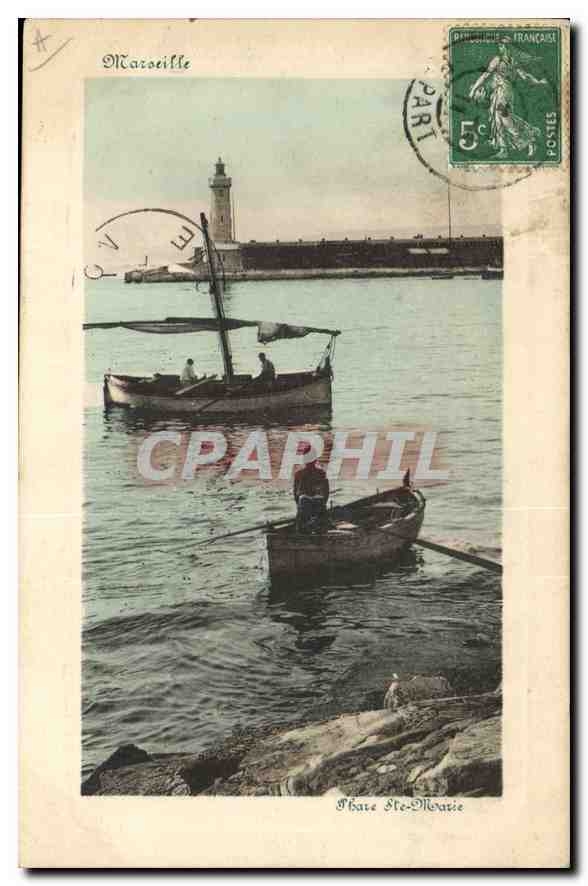 CPA Marseille Phare Ste Marie Bateaux
