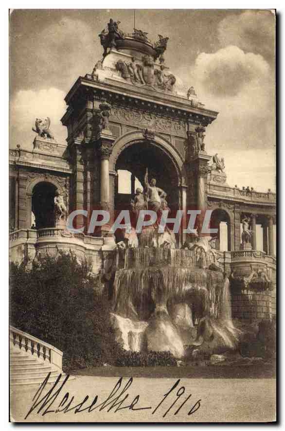 CPA Marseille le palais de Longchamps l'escalier 