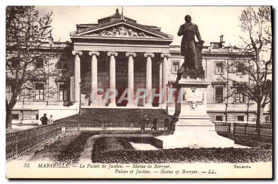CPA Marseille le Palais de Justice statue de Berryer
