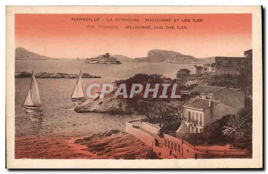 CPA Marseille la Corniche Maldorme et les Iles 