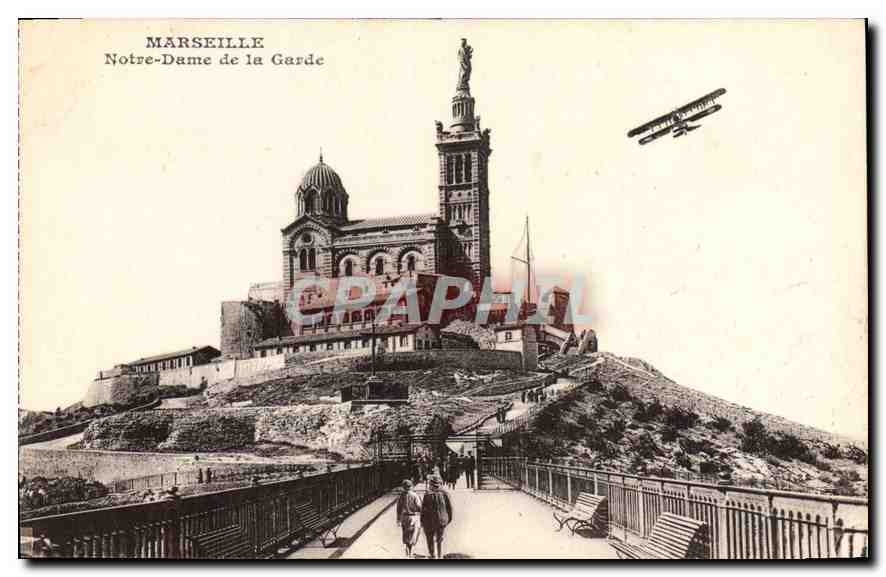 CPA Marseille Notre Dame de la Garde Avion Aviation