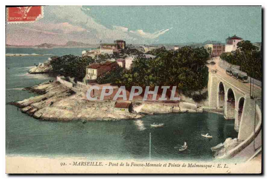 CPA Marseille Pont de la Fausse Monnaie et Rointe de Malmousque 