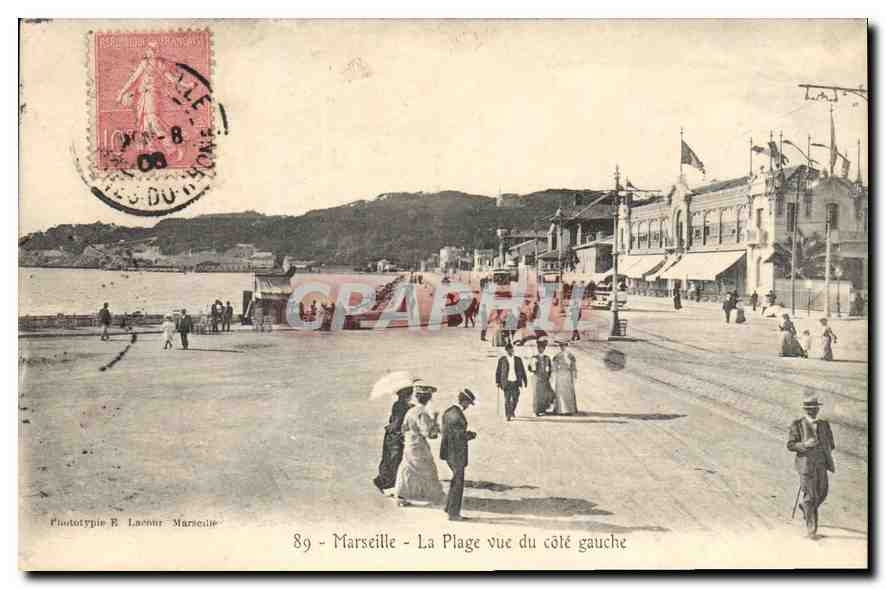 CPA Marseille La Plage vue du cote gauche 
