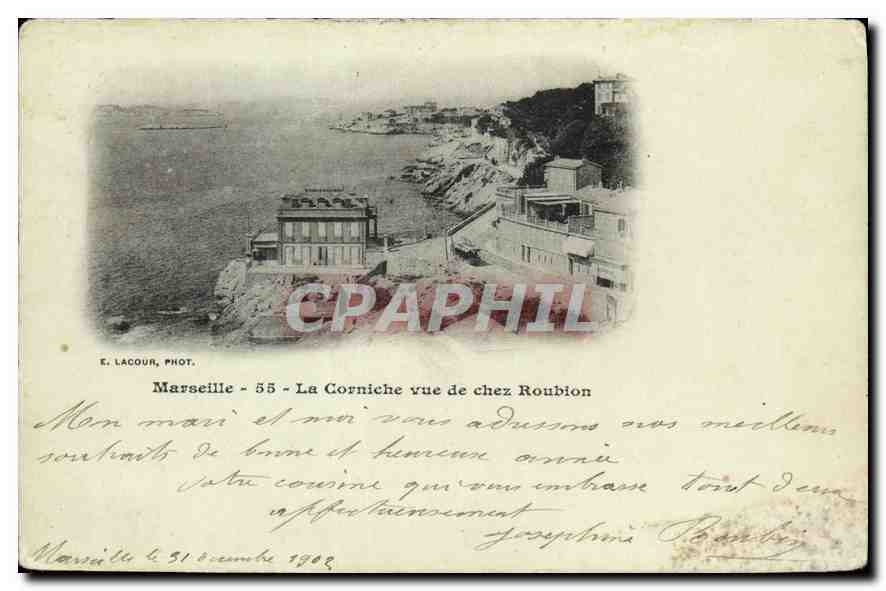 CPA Marseille La corniche vue de chez Roubion