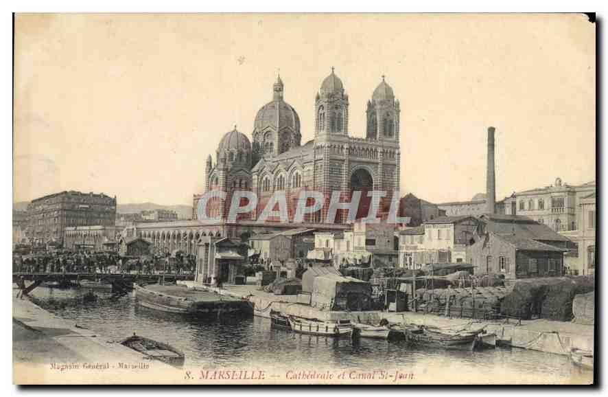 CPA Marseille Cathedrale et Canal St Jean 