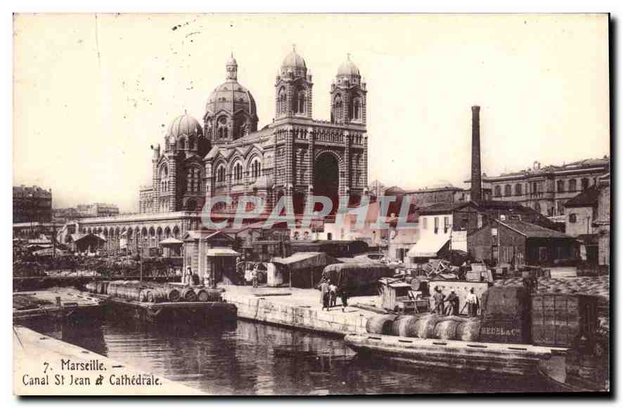CPA Marseille Canal St Jean et Cathedrale 