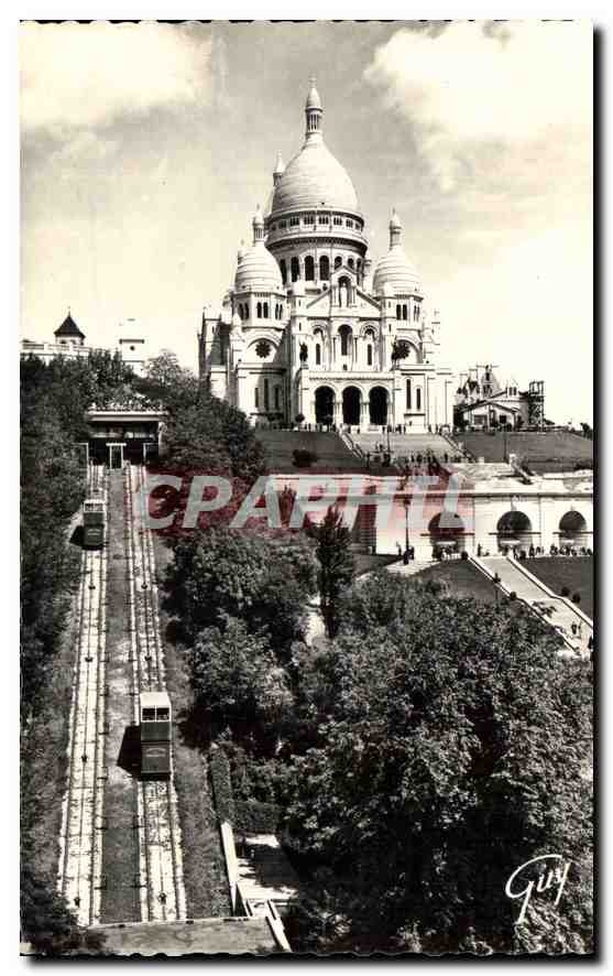 CPM Paris et ses Merveilles Basilique du Sacre Coeur de Montmartre et le Funiculaire