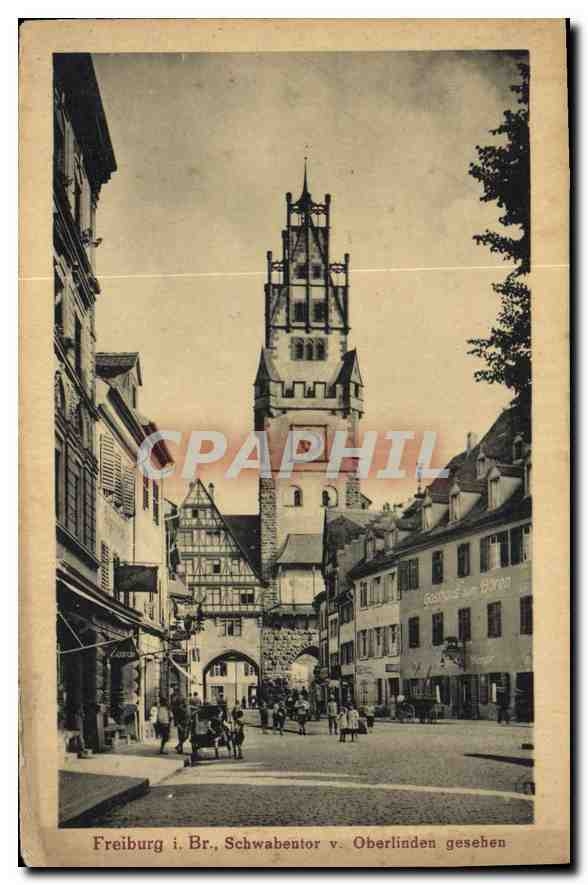 CPA Freiburg i Br Schwabentor Oberlinden gesehen 