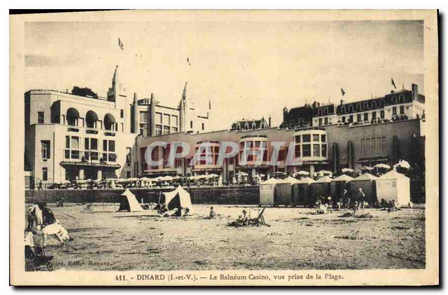 CPA Dinard L et V Le Balneum Casino vue prise de la Plage 