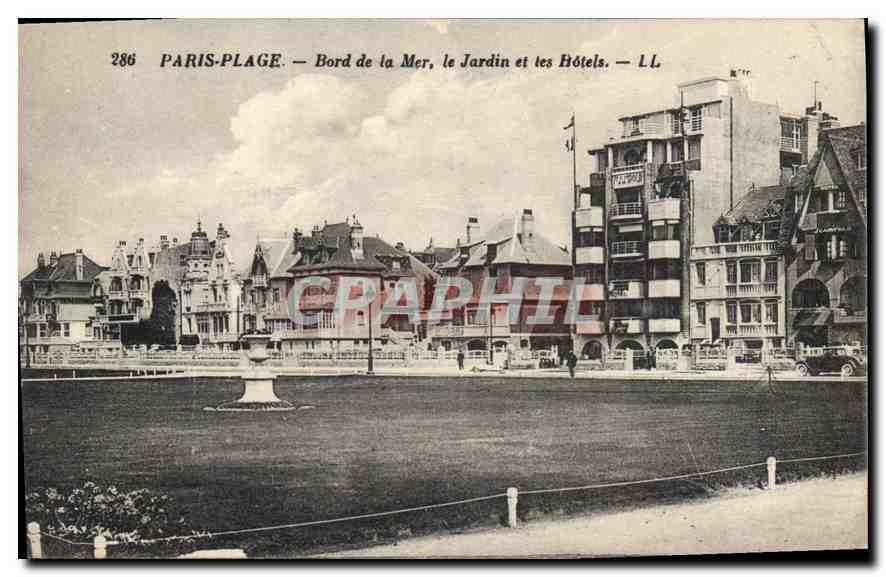 CPA Paris Plage Bord de la Mer le Jardin et les Hotels