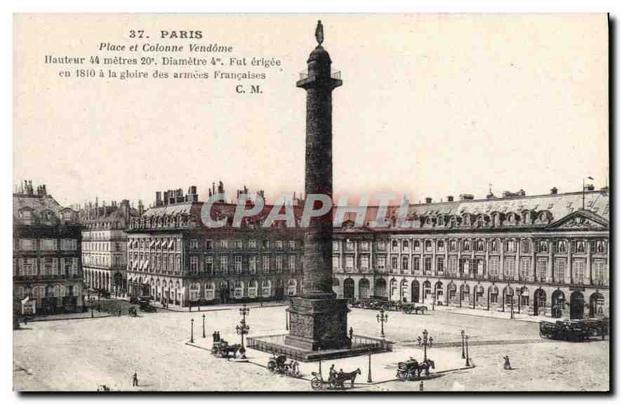 CPA Paris Place et Colonne Vendome