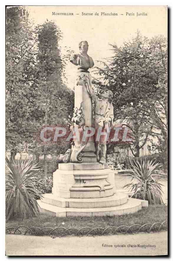 CPA Montpellier Statue de Planchon Petit Jardin 