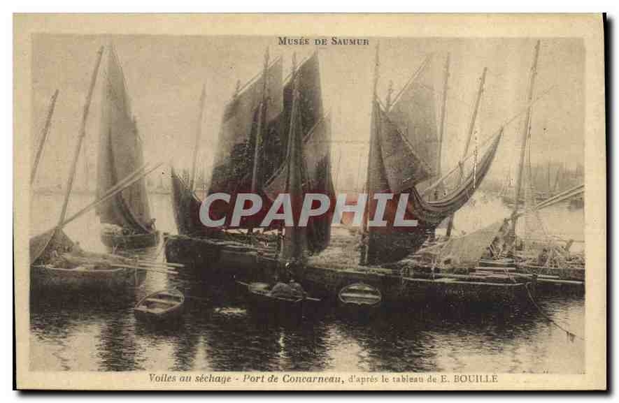 CPA Musee de Saumur Voiles au sechage Port de Concarneau 