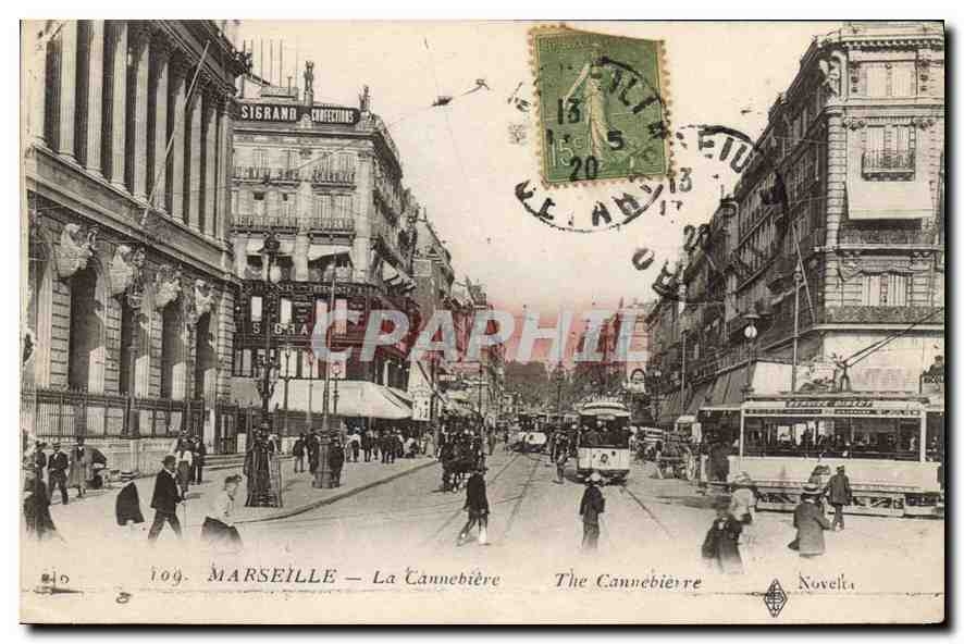 CPA Marseille La Cannebiere Tramway