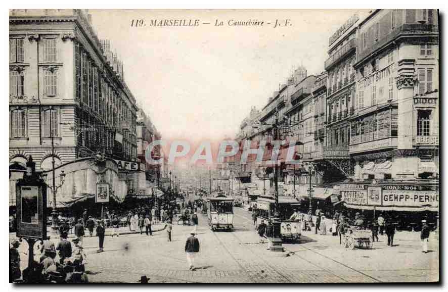 CPA Marseille La Cannebiere Tramways