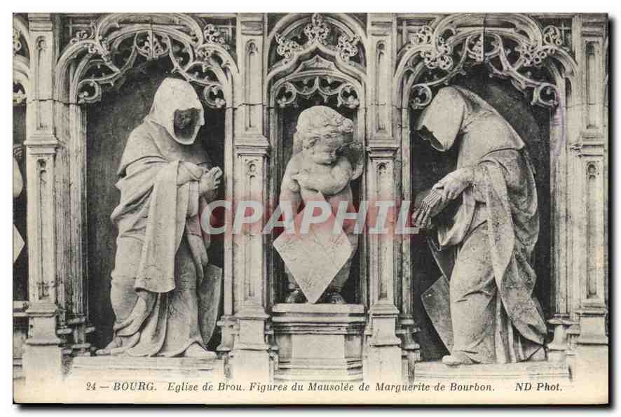 CPA Bourg Eglise de Brou Figures du Mausolee de Marguerite de Bourbon