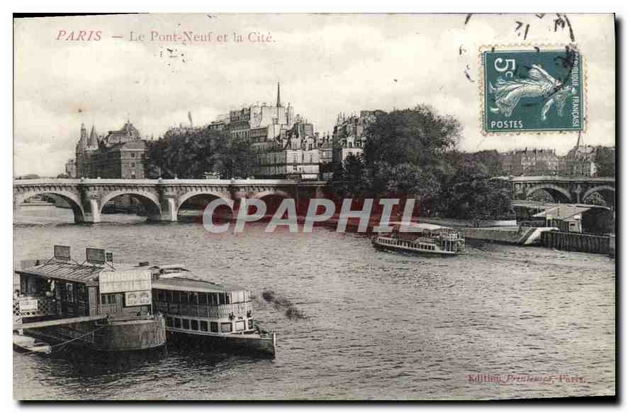 CPA Paris Le Pont Neuf et la Cite Bateaux
