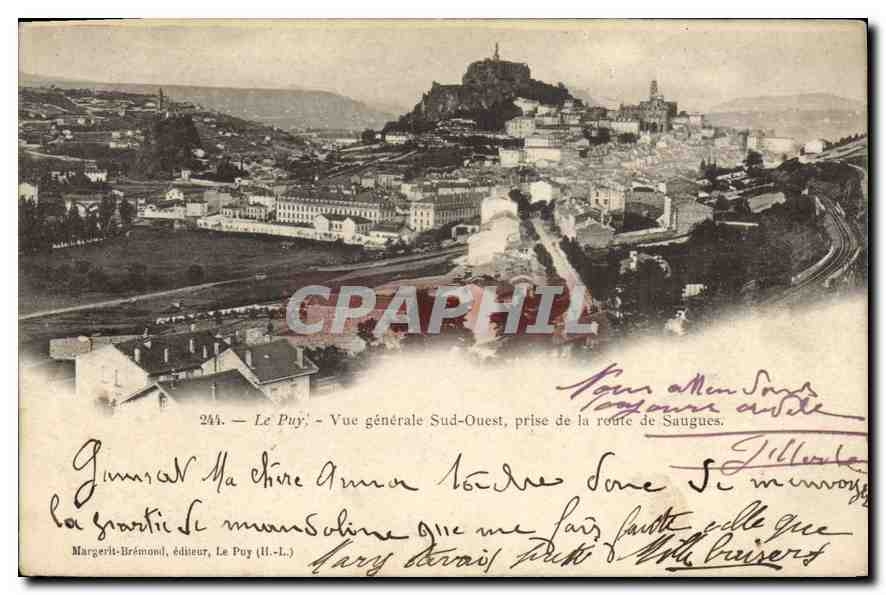 CPA Le Puy Vue generale Sud Ouest prise de la route de Saugues 